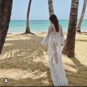 Grace Loves Lace White Lace Coverup XS